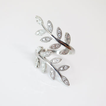 CZ Enchanted Vine Leaves Proposal Ring, Statement Ring, Engagement Ring, Promise Ring For a Friend, Friendship ring.